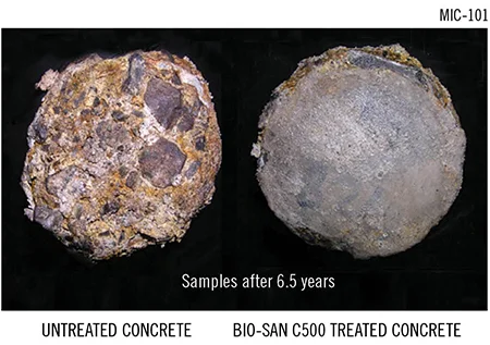 Protects concrete in areas of H2S buildup Protects concrete in areas of H2S buildup